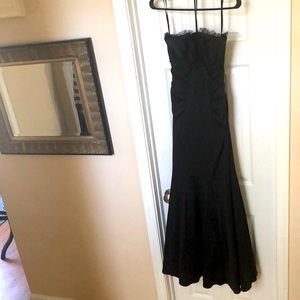 Xscape by Joanna Chen Long satin strapless gown